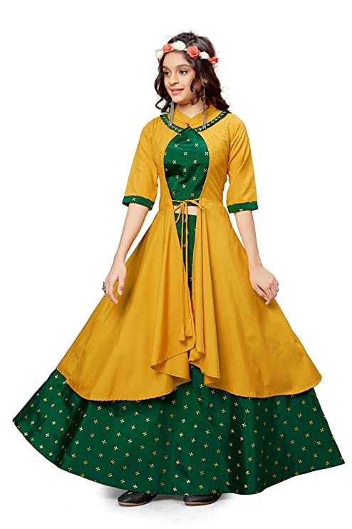 Jacquard and Crepe Indo Western Style